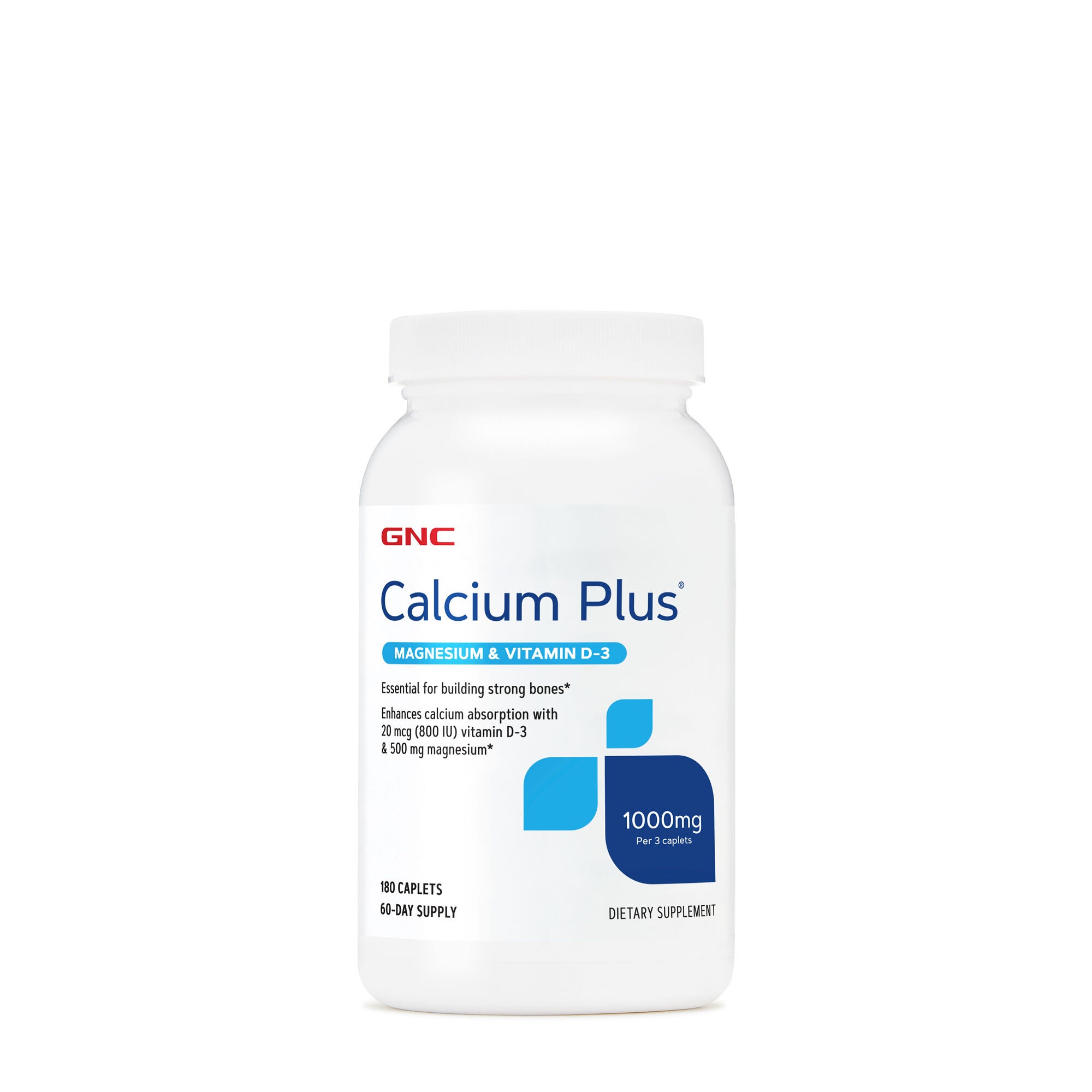 GNC Calcium Plus&reg; 1000 mg: Features Calcium Magnesium &amp; Vitamin D-3